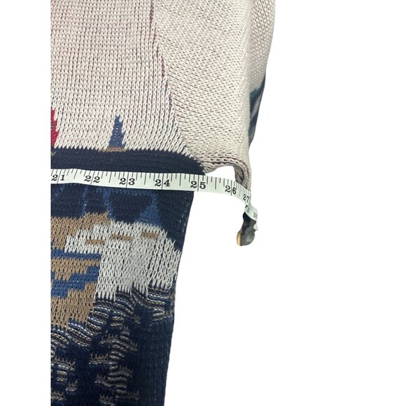 Vintage Sundog Martha’s Vineyard Sailboat Sweater | 80s Coastal Knit Art Scene | - Picture 9 of 11